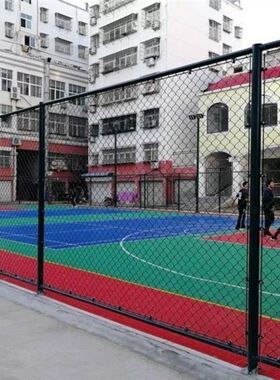 墨绿色pvc包塑勾花网养殖铁丝网球场护栏户外果园绿化防护网4mm粗