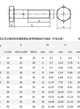 GB5782/DIN931不锈钢304半牙粗杆外六角螺丝外六角半牙螺栓M6M8