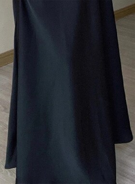 赫本风黑色裙子秋冬新款女时尚垂感气质遮臀a字半身裙高腰超好看