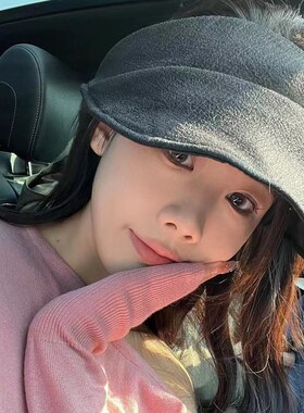 小众网纱气质褶皱空顶帽子女春夏季优雅仙气防晒遮阳帽出游太阳帽
