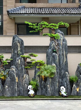 大型假山流水喷泉户外鱼缸造景别墅庭院花园酒店公V司阳台装饰摆