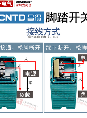 脚踏开关CNTD昌得CFS-1脚踩式3S折弯机控制器402银触点两米线6702