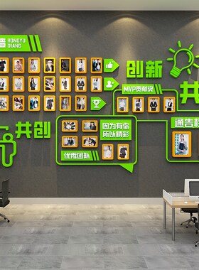 员工风采照片墙展示装p饰贴办公室司励志标语氛围布置企业文化形