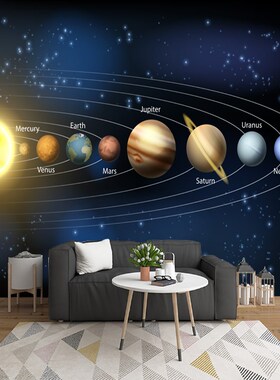 星空顶宿舍墙纸自粘宇宙壁画w贴纸壁纸卧室防潮夜光背景墙防水墙