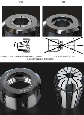 沪豪高精度cnc数控雕刻机螺母ER夹具主轴配件雕刻机刀具螺母配件