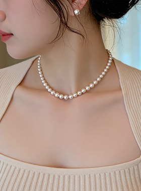 施家珍珠项链女高级感轻奢