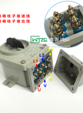 防爆转换开关 BHZ51三相380V10A 25A 60A63A电机启动组合开关220V