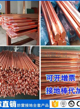 铜包钢接地棒镀铜接地极地线接地桩家用电力工厂防雷避雷针防静电