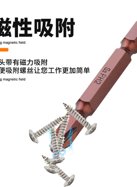 十字批头双头电动螺丝刀头风批咀气动起子改锥强磁性进口手电钻嘴