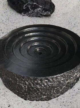 天然黑山石水钵日式流水景观户外庭院禅意造景园林异性切片雕定制