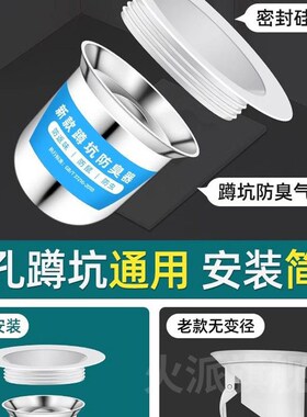 德国厕所防臭堵臭器蹲坑式堵孔洞塞卫生间蹲便器池盖防返臭味神器
