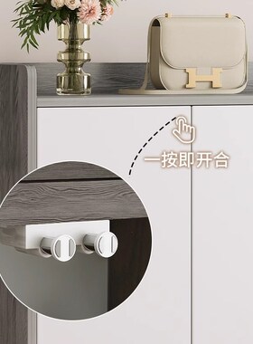 轻奢鞋柜家用门口实木色玄关柜简约现代大容量阳台储物柜子小户型