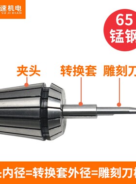 火速机电高精度刀具转换套变径筒雕刻机配件雕刻机主轴夹头转换套
