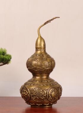 杨铜记 八宝吉祥葫芦 聚宝葫芦 铜葫芦摆件 铜八宝葫芦