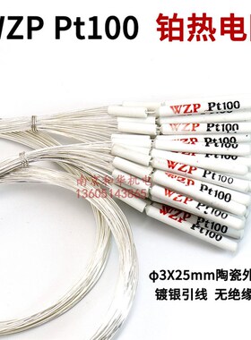 WZP PT100陶瓷铂热电阻温度传感器探头温控仪表测温线感温棒内芯