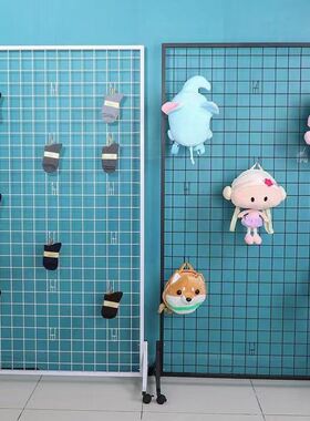 铁艺网格货架网架饰品置物架立式铁丝网幼儿园作品展示架超市网片