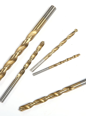 1-10mm 高速钢镀钛麻花钻头加长金属钻头直柄不锈钢钻头手电钻硬
