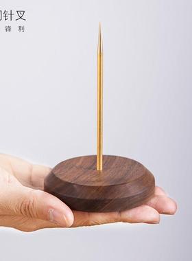 小票插单针实木饭店银行针夹便利贴厨房收纳针结账标签吧台戳扎纸