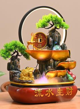 葫芦招财流水摆件假山喷泉循环水宝盆风水轮五福临门开业乔迁送礼