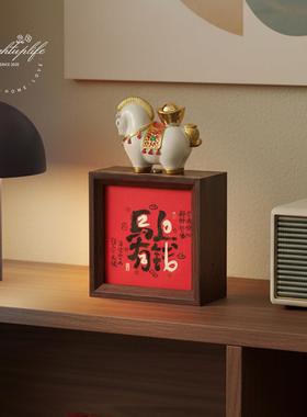 马年摆件马上有钱桌面茶台酒柜书房办公室家居客厅斗柜玄关装饰品