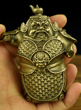 纯铜门神招财镇i宅哼哈二将客厅办公室桌面工艺品摆件家居家饰礼