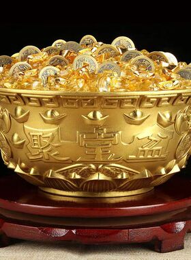 纯铜象鼻缸聚宝盆摆件装饰t品家用客厅聚财招 办公室乔迁开业礼品