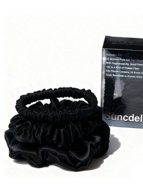 SUNCDELV22姆米真丝成人女发圈发绳 简约小肠丝绸皮筋发带发饰