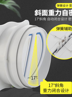 厨房烟道止逆阀抽油烟机防烟宝排烟管止回阀卫生间回风专用单向阀