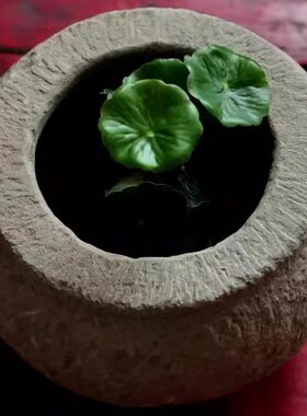 明代清代古董老石器老石雕古董太湖石灵璧石槽茶台石臼雕工规整