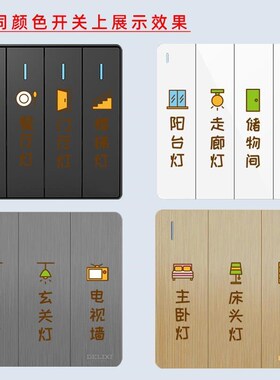 简约卡通贴现代标记开关标签贴纸家用贴标识灯提示配电箱开关夜光