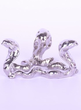 金属创意复古做旧蛇动物螭龙水晶球展示支架底座桌面摆件