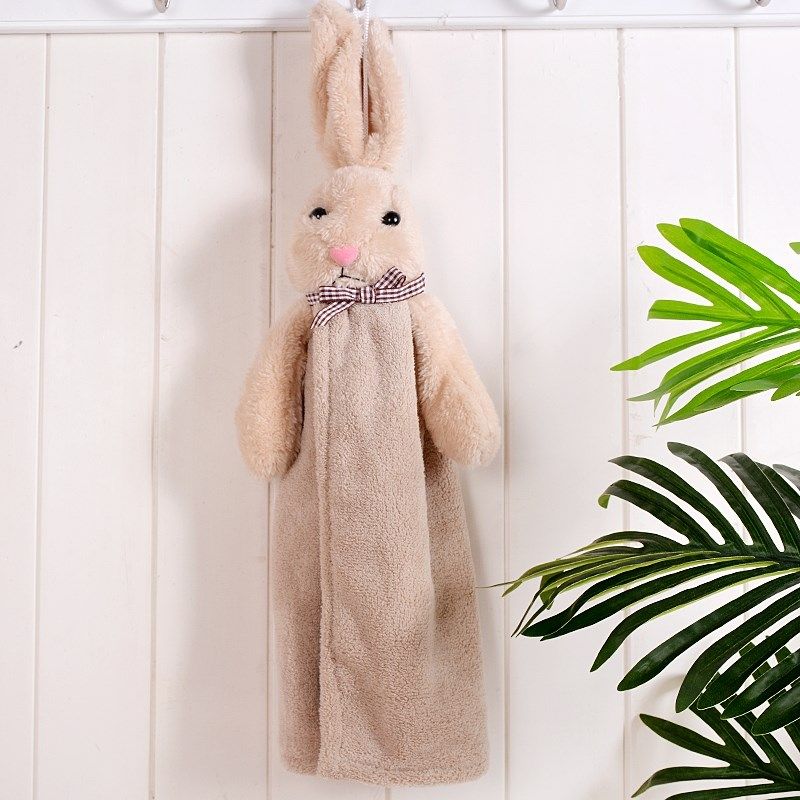 兔子擦手巾挂式可爱吸水毛巾厨房卡通珊瑚绒布手帕儿童洗手间不掉,淘宝优惠券,粉丝福利购,淘宝优惠卷