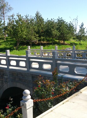 石雕汉白玉栏杆花岗岩栏板学校A升旗台围栏河道桥护栏设计中式浮