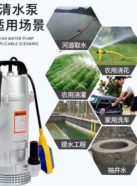 沙特220V60hzQDX清水泵潜水泵1寸铝壳电动自动启停农用灌溉水泵