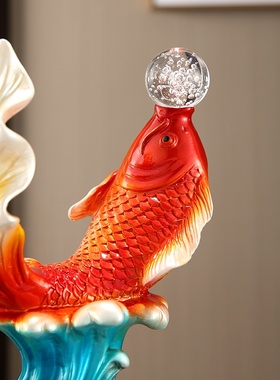 家居招财工艺品摆件年年有余玄关酒柜电视L柜装饰品乔迁新居送礼