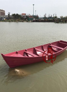 木船可下水两头尖小船装饰景观道具白G色手工船实木摆件定制造型