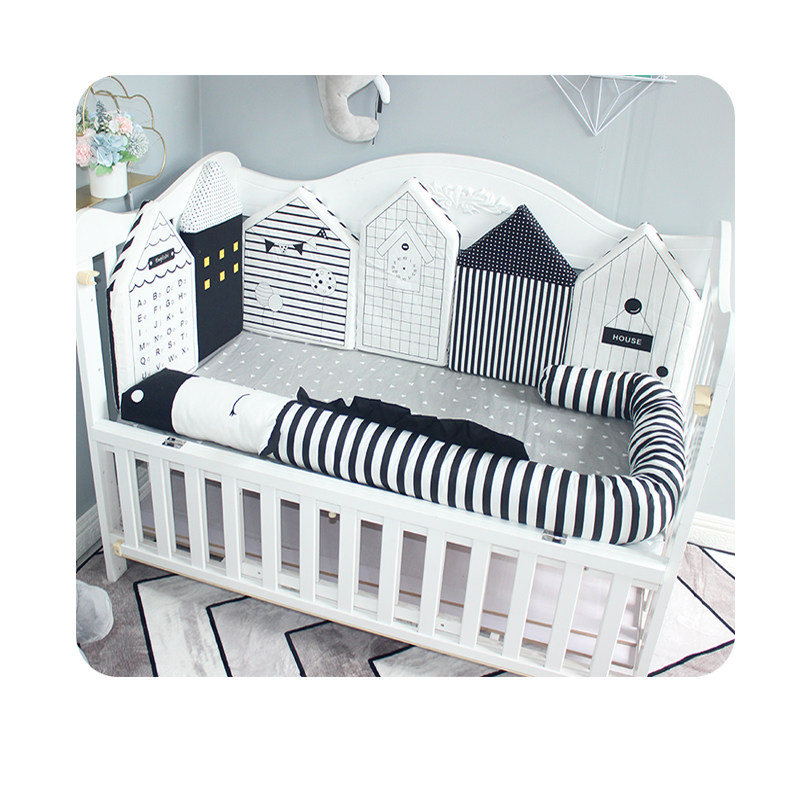北欧ins小房子床围 婴幼儿童房床品防撞靠垫宝宝纯棉床围可拆卸,淘宝优惠券,粉丝福利购,淘宝优惠卷