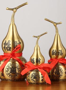 厂家铜葫芦摆件黄铜开口葫芦百福八卦开盖八方来财对联八宝
