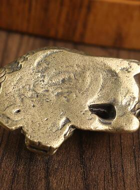 黄铜貔貅实心桌面摆件创意麒麟茶宠纯铜小摆件手把件义乌小商品