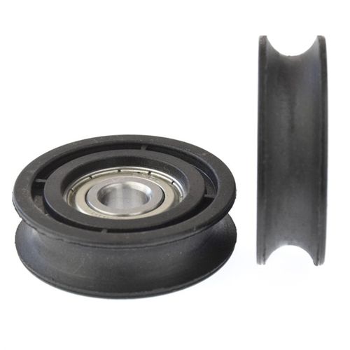 包塑尼龙轮带槽U型R5弧度6200zz轴承轨道导轮钢丝绳吊轮10*48*14 - 图3