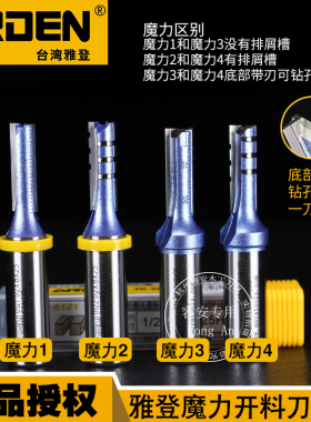 雅登木工刀具魔力电木铣铣刀双刃直刀刨花板开槽雕刻机修边机刀头