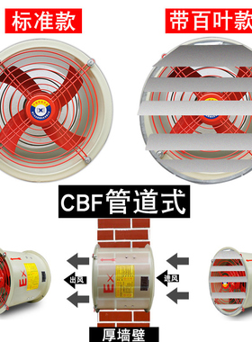 消防防爆轴流风机220v380v工业管道强力静音通风换气排风扇金属