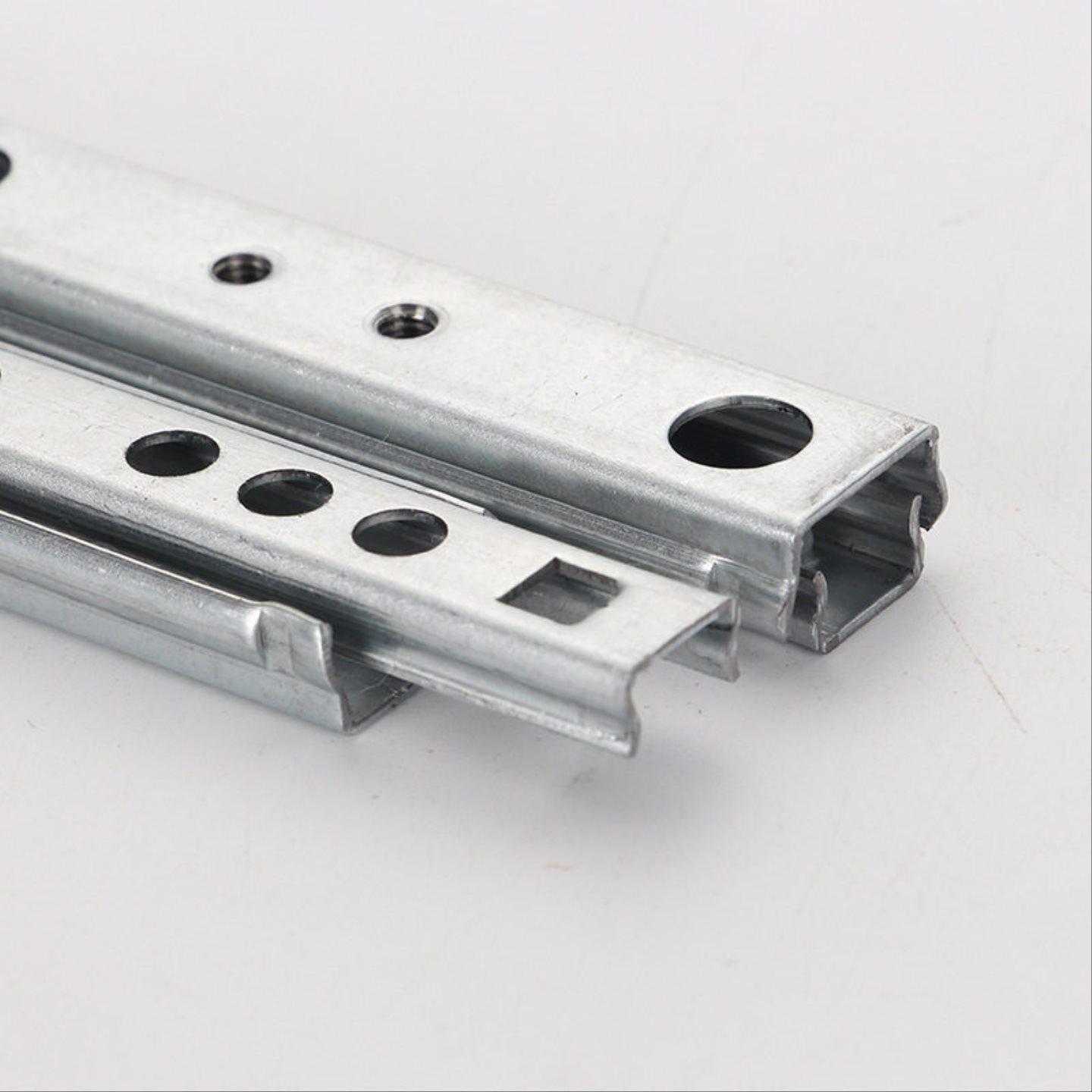 17mm二节抽屉滑轨钢珠双拉侧装导轨 静音迷你双向厚0.8mm定制 - 图2