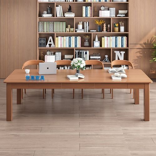 简约会议桌椅实木长条桌书画桌餐训办公桌洽谈工作台2000*800*750 - 图1