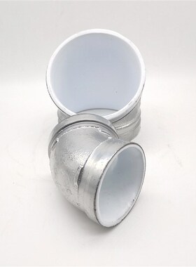 镀锌银色银白涂塑衬塑沟槽配管件45度弯头小弯饮用水空调水DN80