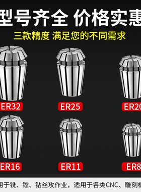 火速机电ER32夹头筒夹er夹头数控车床夹头雕刻机配件大全弹性夹头