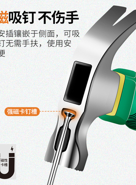 羊角锤铁锤榔头锤头捶子木工家用钉锤多功能万用起钉锤小锤子工具