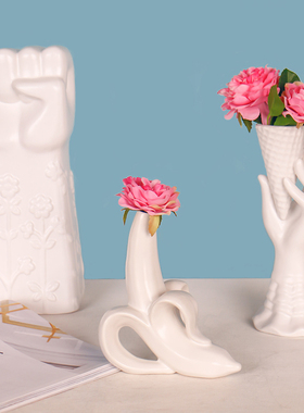 北欧白色陶瓷人脸创意艺s术时尚潮流家居客厅房间is装饰品摆件