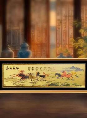 2026新品热销马到成功八骏图铁艺摆件金属保险送礼会销工艺品