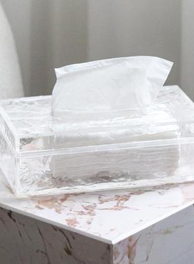 透板水波纹纸巾盒摆纸IOY件明轻奢创意浴室卫生间抽盒样房酒店装